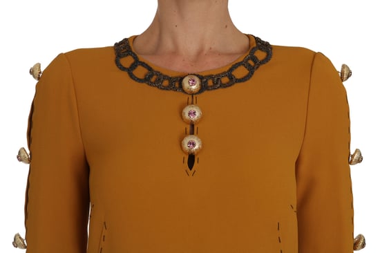 Dolce & Gabbana Brun Mini Kristallbeströdd Klänning - Image 2