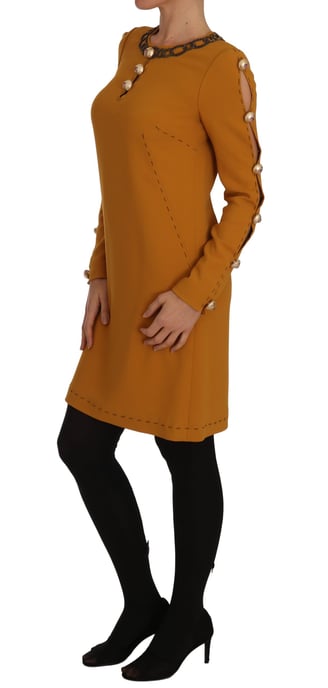 Dolce & Gabbana Brun Mini Kristallbeströdd Klänning - Image 4
