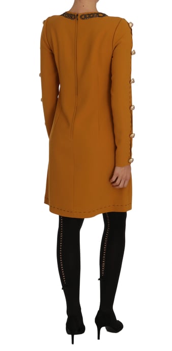 Dolce & Gabbana Brun Mini Kristallbeströdd Klänning - Image 5