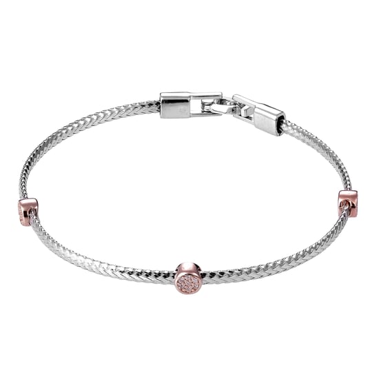 Orphelia Women's 925 Sterling Silver Bracelet - Silver/Rose ZA-7415 - Image 1