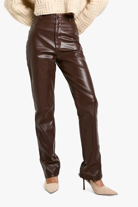 High Waisted PU Trousers - Image 4