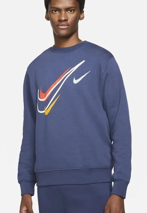 Nike Mens Multi Swoosh Crewneck Sweatshirt in Navy - Image 1