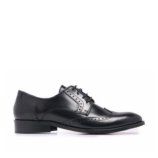 Men's Leather Blucher Shoes in Black