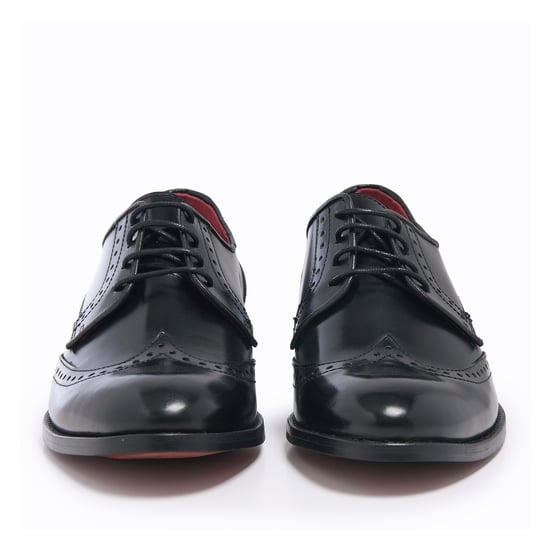 Men's Leather Blucher Shoes in Black