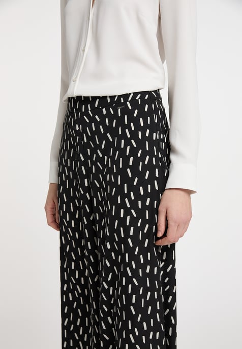 Dreimaster Stof broek Dames zwart en wit - Image 5