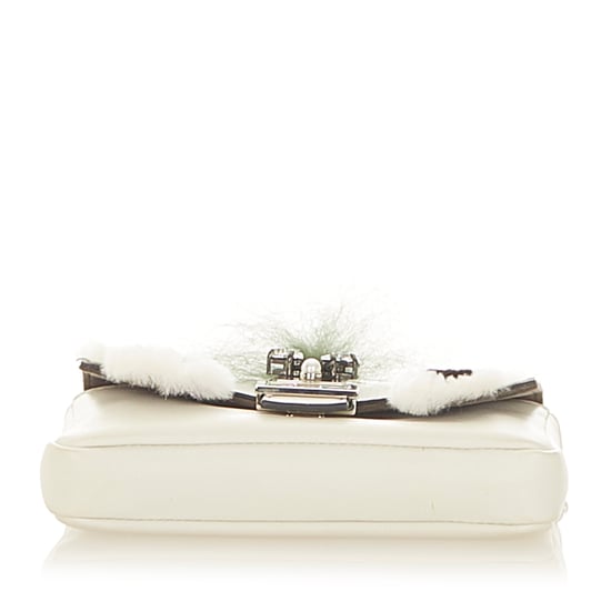 Vintage Fendi Micro Monster Leather Baguette White - Image 4