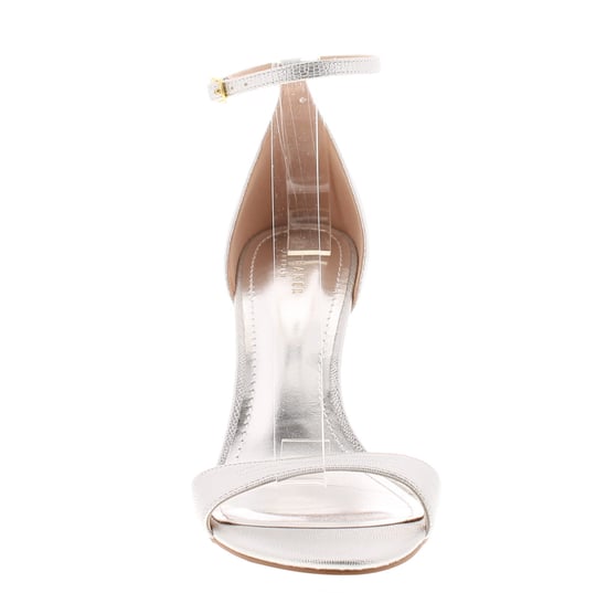 Ted Baker Womens Sandals Helmiam Heels Leather Round Toe Ankle Strap Silver