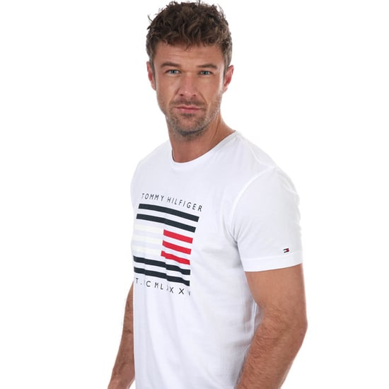 Men's Tommy Hilfiger Corp Flag Line T-Shirt in White - Image 5