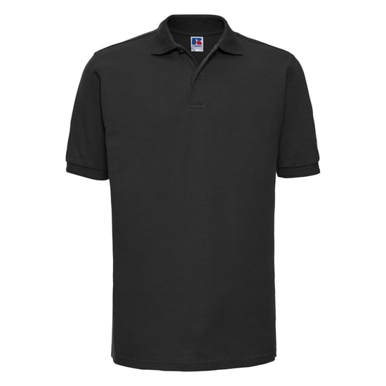 Russell Mens Ripple Collar & Cuff Short Sleeve Polo Shirt (Black) - Image 1