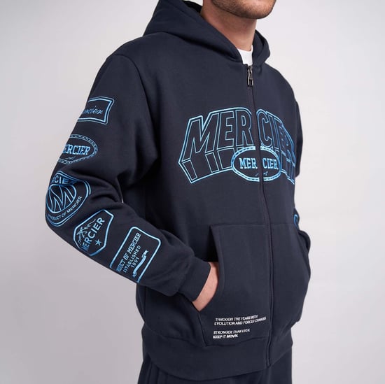 Men's Mercier Compton Zip Up Hoodie in Navy