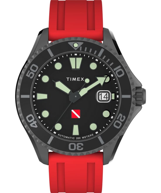 Timex Deep Water Tiburon Automatic Heren Horloge Rood TW2W21000 - Image 1