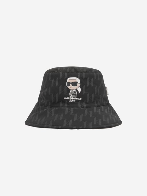 Karl Lagerfeld Girls Karl Bucket Hat in Black
