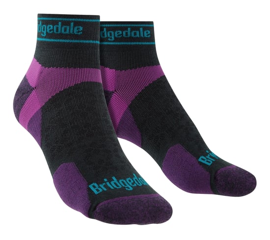 Bridgedale - Womens Sport Ultralight Merino Low Socks - Charcoal / Purple - Image 1