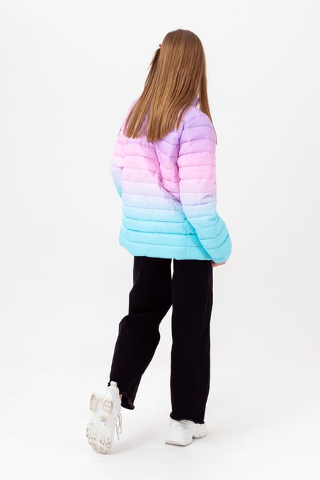 Hype Girls Multi Mykonos Fade Script Lightweight Puffer Jacket