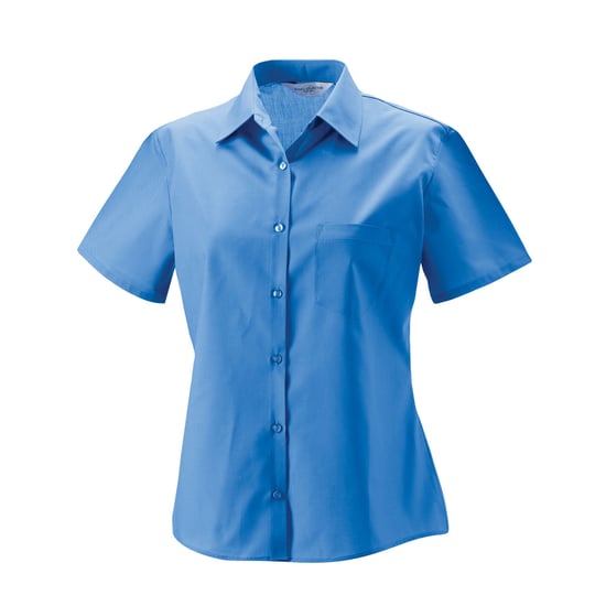 Russell Collection Dames/Dames Poplin Easy-Care Formeel Overhemd met Korte Mouwen (Bedrijfsblauw) - Image 1