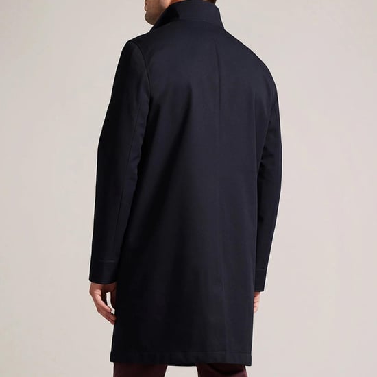 Men's Ted Baker Erolson Funnel Neck Coat in Navy - Image 3