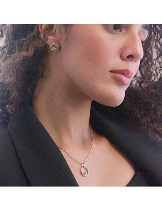 Pendentif Amory - Argenté och kristall - Image 2