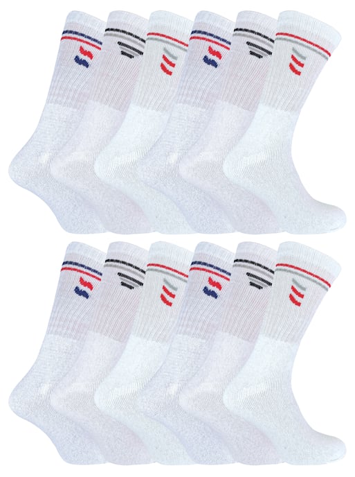 Sock Snob - 12 par sportstrumpor i bomull för herrar i vitt och svart - Vit - Image 1