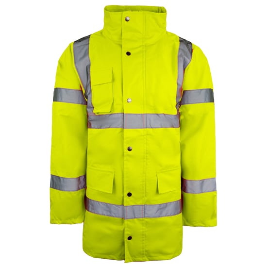 Dickies Motorway Safety Mens Yellow Waterproof Jacket - Image 1