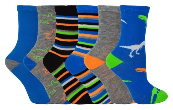 Jongens 6 paar geassorteerde nieuwe mode enkelsokken - Dinosaurussen - Image 1