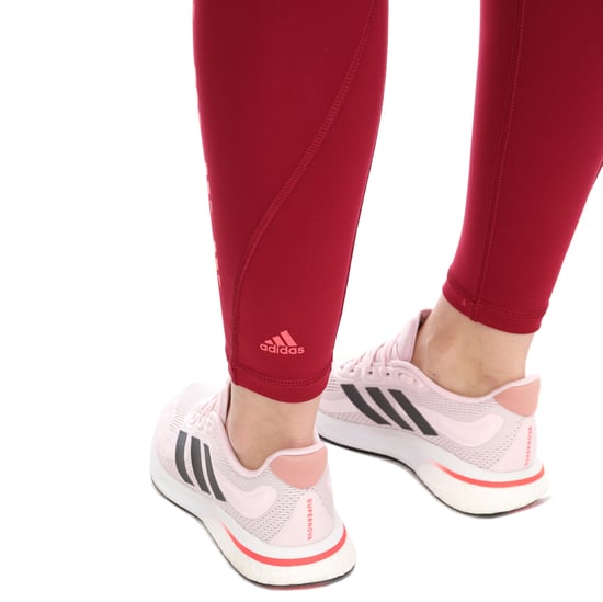 Women's adidas Optime 3-Bar Training 7/8 Tights in Burgundy