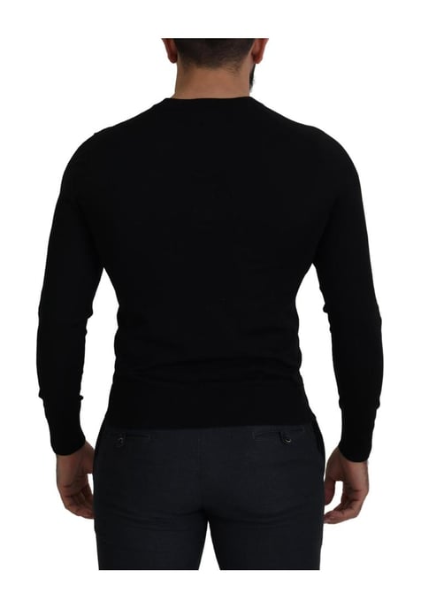 Dolce & Gabbana Men's Black Wool Button Down Cardigan Sweater - Image 4