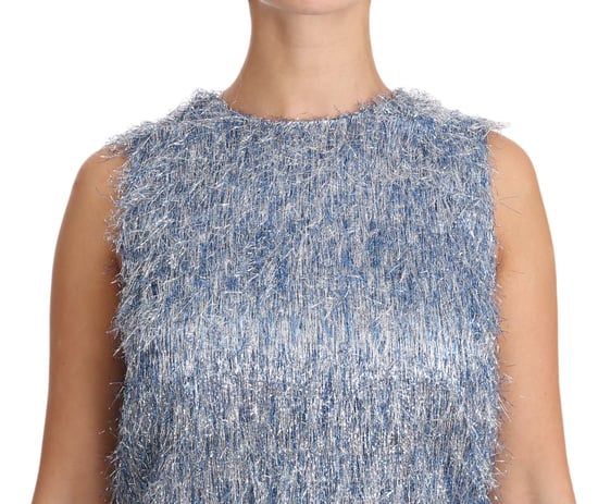 Dolce & Gabbana Lichtblauwe Franje Shift Jurk voor dames - Image 2