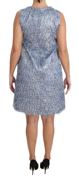 Dolce & Gabbana Lichtblauwe Franje Shift Jurk voor dames - Image 6