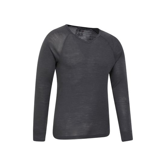 Mountain Warehouse Mens Merino Wool V Neck Base Layer Top (Grey)