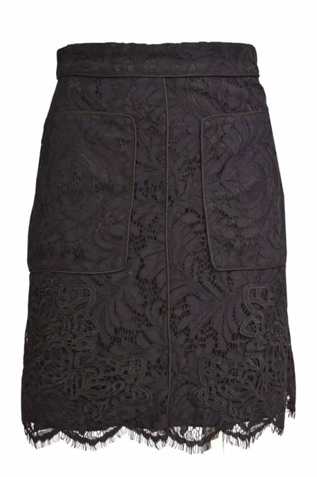 Black Lace A Line Skirt