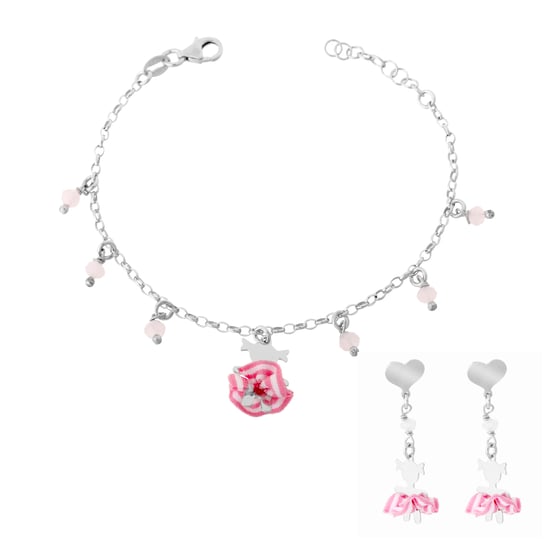 Orphelia 'Cute' Child's 925 Sterling Silver Set: Bracelet + Earrings - Silver SET-7133