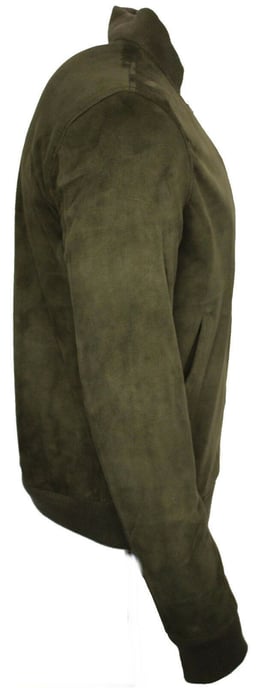 Varsity bomber jacket made of soft suede