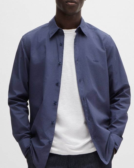 BOSS Orange Relegant 6 Mens Regular-Fit Shirt in Cotton Poplin with Kent Collar - Image 4