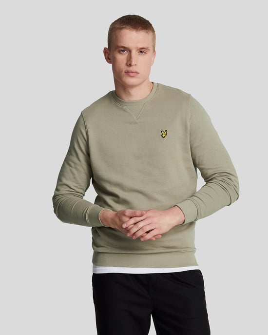 Sweatshirt med rund hals för herrar i grönt - Image 1