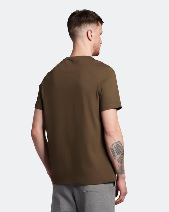 Lyle & Scott Plain Mens Olive Green T-Shirt - Image 3