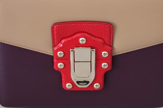 Dolce & Gabbana Purple Beige Red Leather Crossbody LUCIA Purse