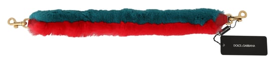 Dolce & Gabbana Women's Red and Blue Rabbit Fur Leather Shoulder Strap - Image 3