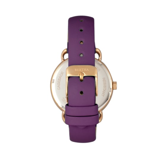 Bertha Gwen Leather-Band Watch w/Day/Date