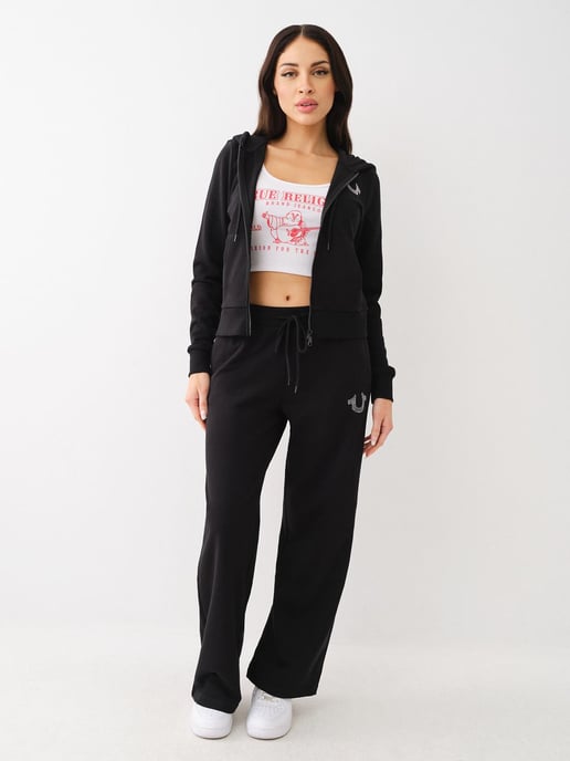 Horseshoe French Terry Wide Leg in Black