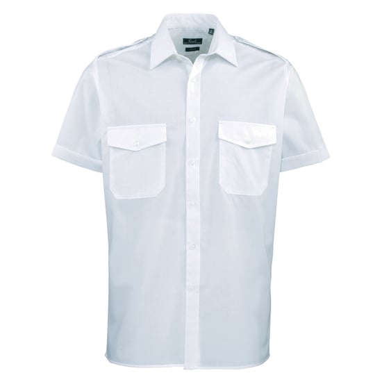 Premier Heren Korte Mouw Piloot Werk Shirt (Lichtblauw) - Image 1