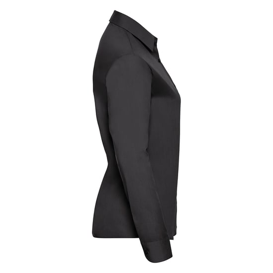Russell Collection Dames/Dames Klassiek Polycotton Easy-Care Shirt met Lange Mouwen (Zwart) - Image 3