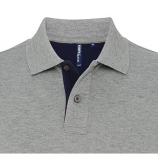 Asquith & Fox Heren Klassieke Pasvorm Contrast Poloshirt (Heide/Marine) - Image 2