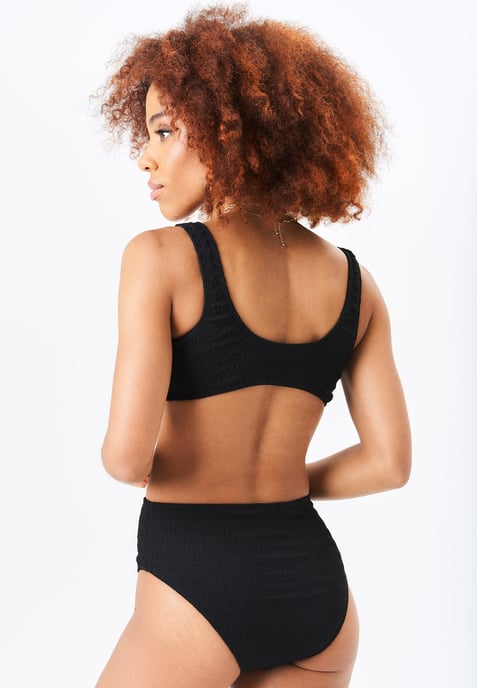 Textured High Waist Bikini Bottom - Image 4