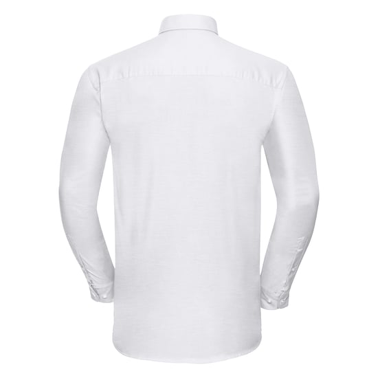 Russell Mens Oxford Easy-Care Long-Sleeved Shirt (White) - Image 2