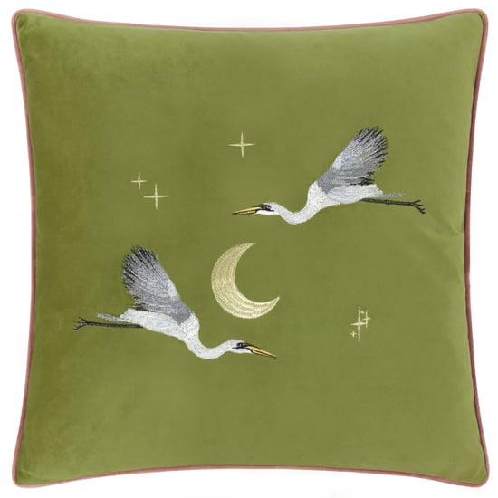 Paoletti Moonlit Flight Embroidered Velvet Polyester Filled Cushion