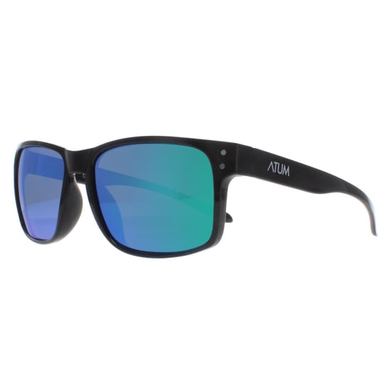 Atum Rectangle Mens Shiny Black Green Mirror Waterhouse