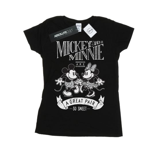 Disney Womens/Ladies Mickey And Minnie Mouse Great Pair Cotton T-Shirt (Black)