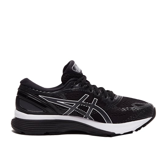 Asics Gel Nimbus 21 Lace-Up Black Synthetic Mens Running Trainers 1011A169_001 - Image 1