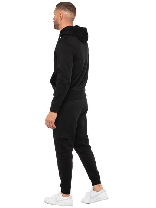 Enzo | Mens Pullover Hoodie Tracksuit Set - Black