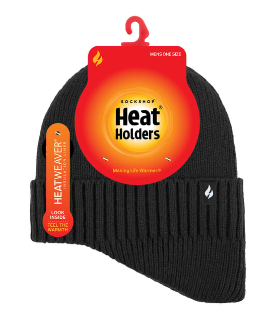 Heat Holders - Thermal Acrylic Winter Expedition Hat with Drop Neck for Men - Black - Image 2
